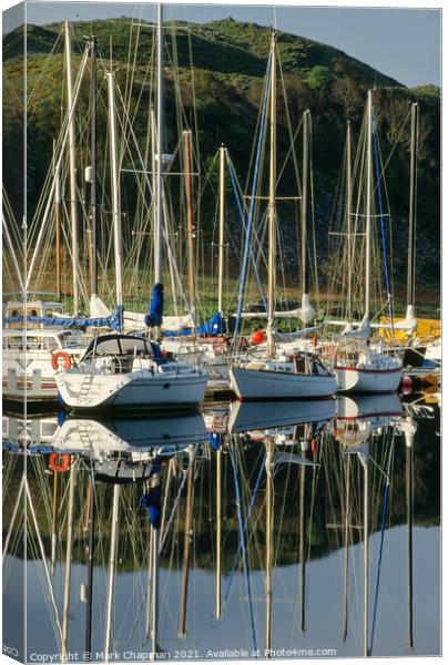 Reflections of moored sailing boats and yachts, Ar Canvas Print by Photimageon UK