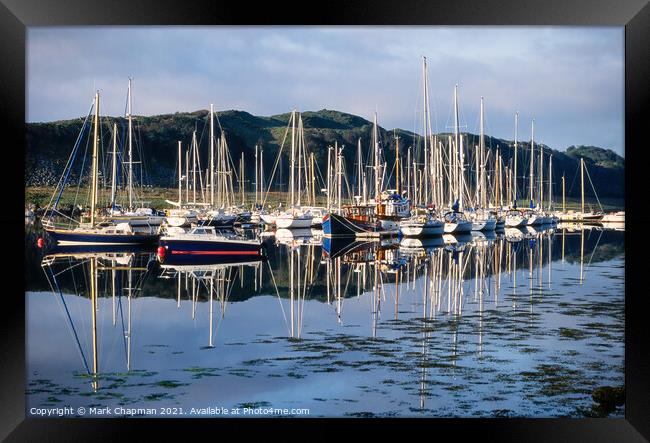 Reflections of moored sailing boats and yachts, Ar Framed Print by Photimageon UK