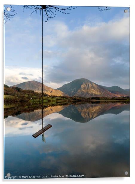 Rope swing and calm waters of Loweswater Acrylic by Photimageon UK