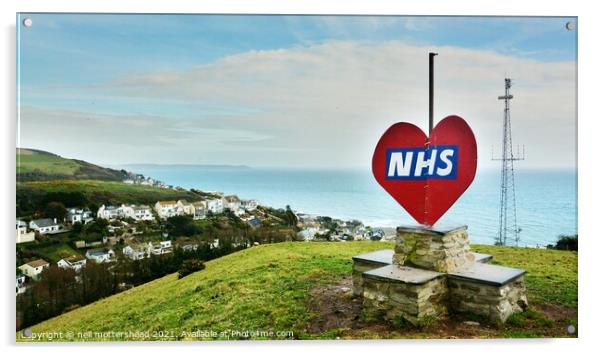 Downderry's  NHS Tribute, Cornwall. Acrylic by Neil Mottershead
