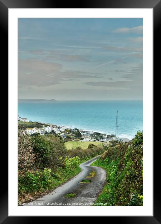 Approaching Downderry, Cornwall. Framed Mounted Print by Neil Mottershead