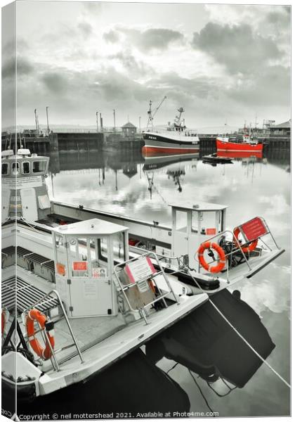 Padstow Trawlers & Ferry Boats. Canvas Print by Neil Mottershead