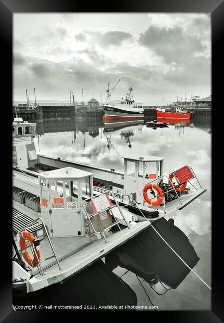 Padstow Trawlers & Ferry Boats. Framed Print by Neil Mottershead