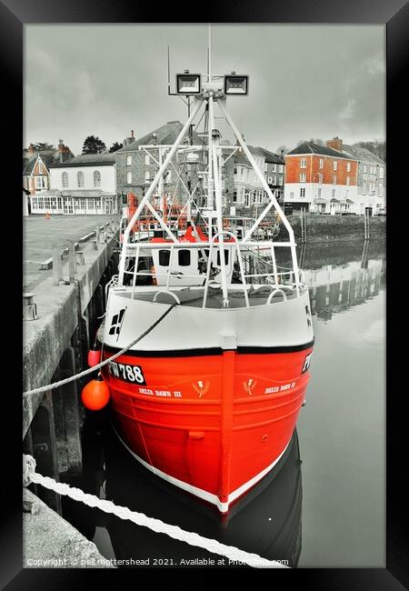 The Red Trawler, Padstow. Framed Print by Neil Mottershead