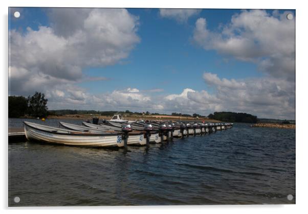 Boats on Rutland Water Acrylic by Glen Allen