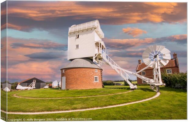 Historical Norfolk Postmill: A Classic Narrative Canvas Print by Holly Burgess