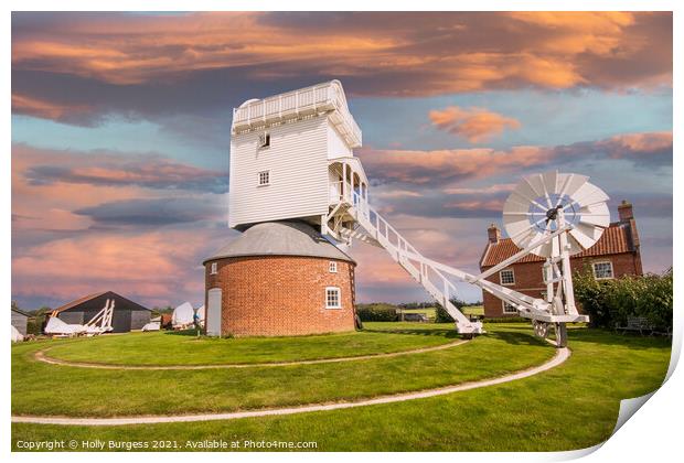 Historical Norfolk Postmill: A Classic Narrative Print by Holly Burgess