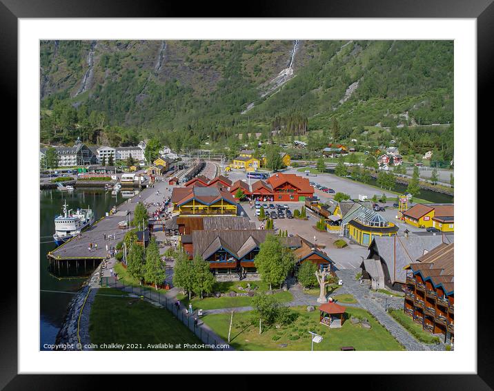 Flaam Port and Railway Station, Norway Framed Mounted Print by colin chalkley