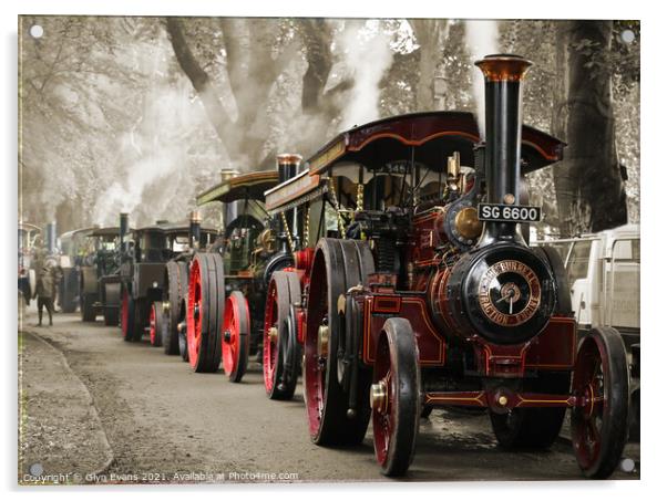  Traction Engine Parade Acrylic by Glyn Evans