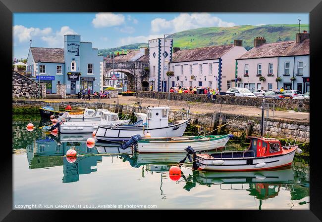 Captivating Carnlough Harbour Framed Print by KEN CARNWATH