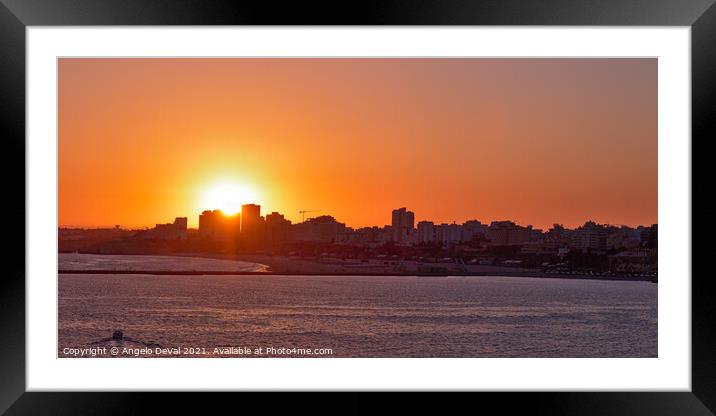Sunset over Portimao Framed Mounted Print by Angelo DeVal