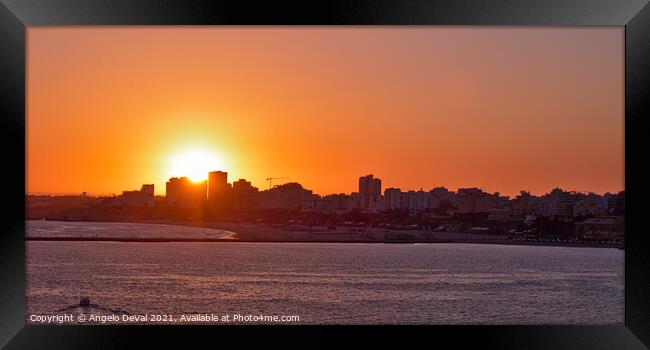 Sunset over Portimao Framed Print by Angelo DeVal