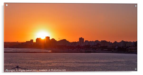Sunset over Portimao Acrylic by Angelo DeVal