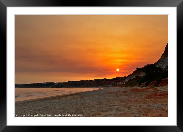 Sunset Time in Praia da Falesia Framed Mounted Print by Angelo DeVal