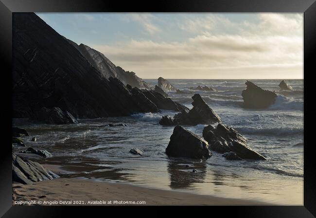 Changing tides in Amalia beach Framed Print by Angelo DeVal