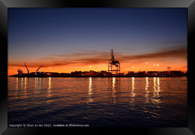 Sunset view of Fremantle, WA, Australia Framed Print by Chun Ju Wu