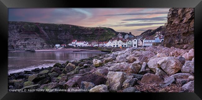 Staithes 'The Rockies' Framed Print by KJArt 