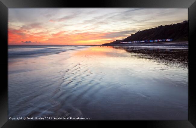 November Sunrise on Cromer Beach North Norfolk Framed Print by David Powley