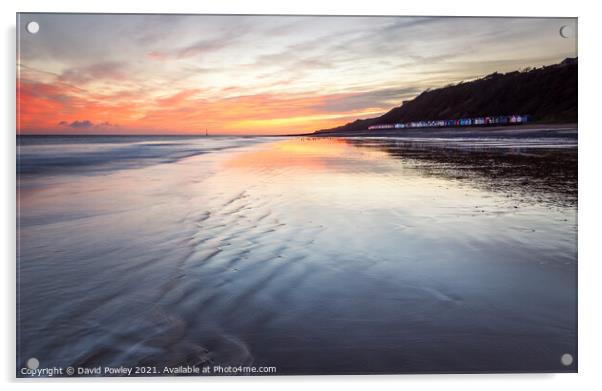 November Sunrise on Cromer Beach North Norfolk Acrylic by David Powley