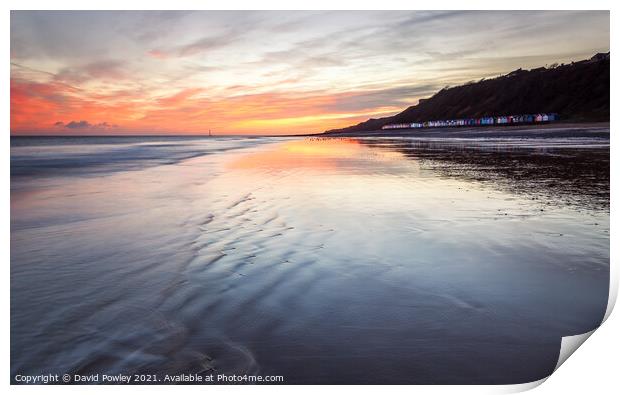 November Sunrise on Cromer Beach North Norfolk Print by David Powley