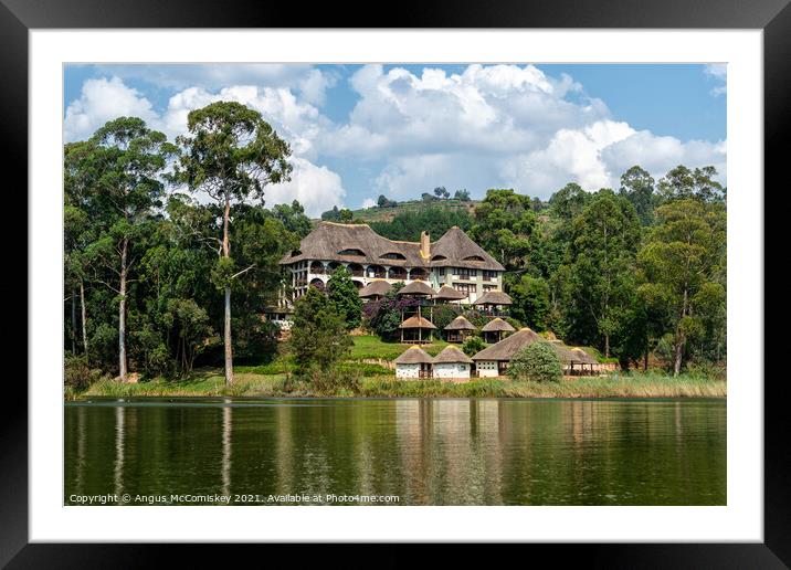 Birdnest Resort on Lake Bunyonyi, Uganda Framed Mounted Print by Angus McComiskey