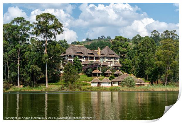 Birdnest Resort on Lake Bunyonyi, Uganda Print by Angus McComiskey