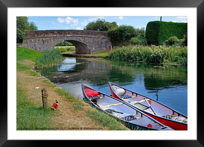 Kayaks On The Grand Western Canal Framed Mounted Print by Alexandra Lavizzari