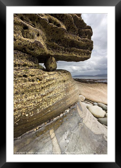 Eroded sea cliffs near Elgol, Isle of Skye, Scotland Framed Mounted Print by Photimageon UK