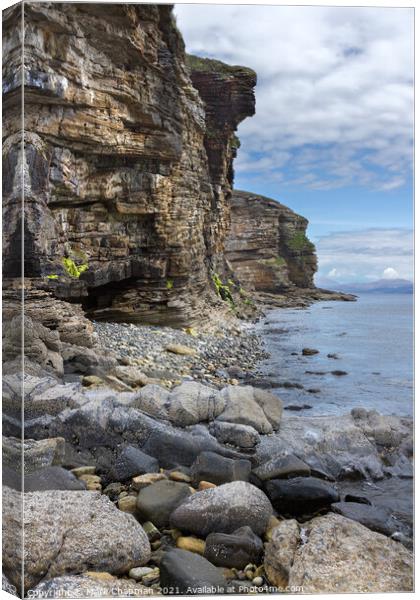 Sea cliffs near Elgol, Isle of Skye, Scotland, UK Canvas Print by Photimageon UK