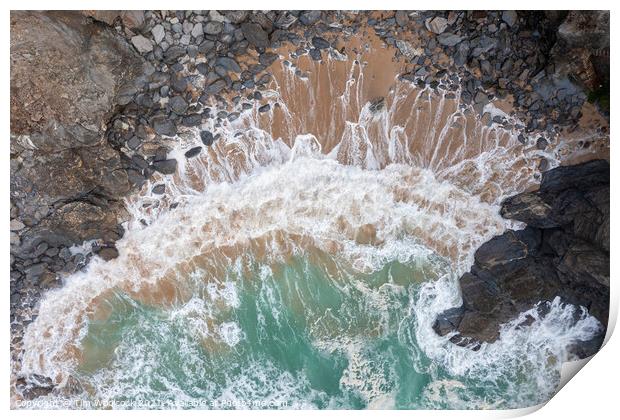 Newquay waves Print by Tim Woolcock
