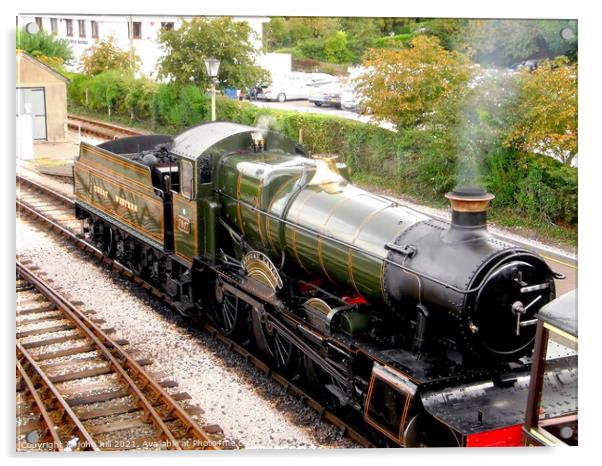 Lydham Manor steam engine. Acrylic by john hill