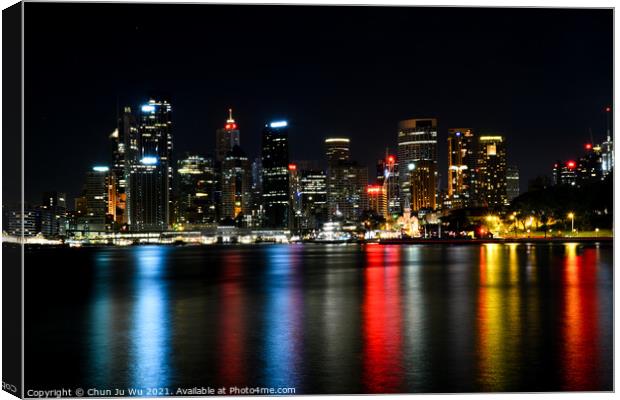 Skyline of Sydney CBD at night, NSW, Australia Canvas Print by Chun Ju Wu