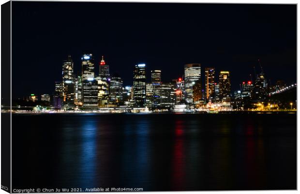 Skyline of Sydney CBD at night, NSW, Australia Canvas Print by Chun Ju Wu