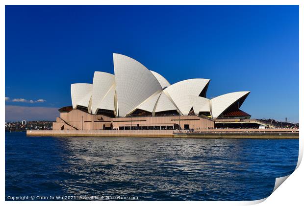 Sydney Opera House, the art center at Sydney Harbour in New South Wales, Australia Print by Chun Ju Wu