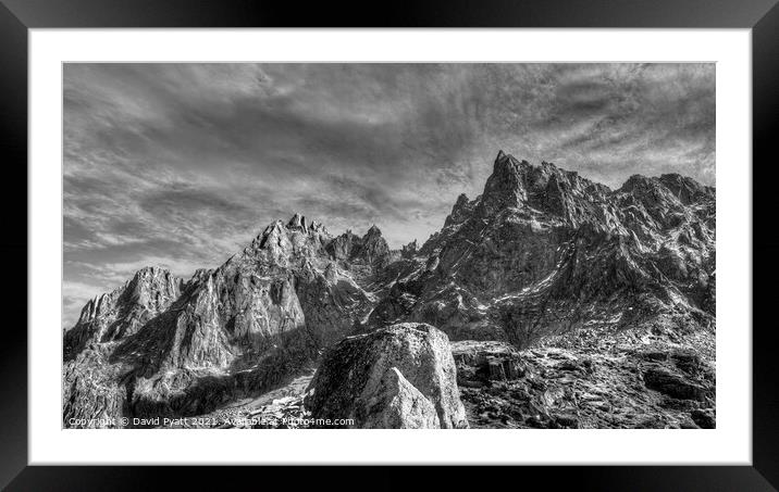 Chamonix French Alps Panorama  Framed Mounted Print by David Pyatt