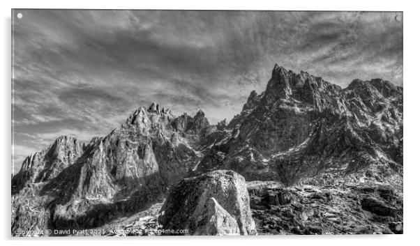 Chamonix French Alps Panorama  Acrylic by David Pyatt