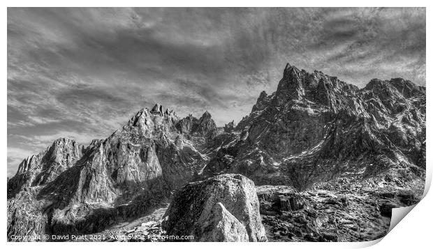 Chamonix French Alps Panorama  Print by David Pyatt