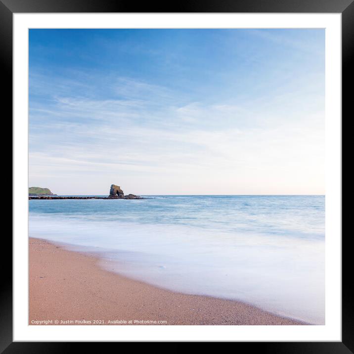 Thurlestone Rock, South Hams, Devon Framed Mounted Print by Justin Foulkes