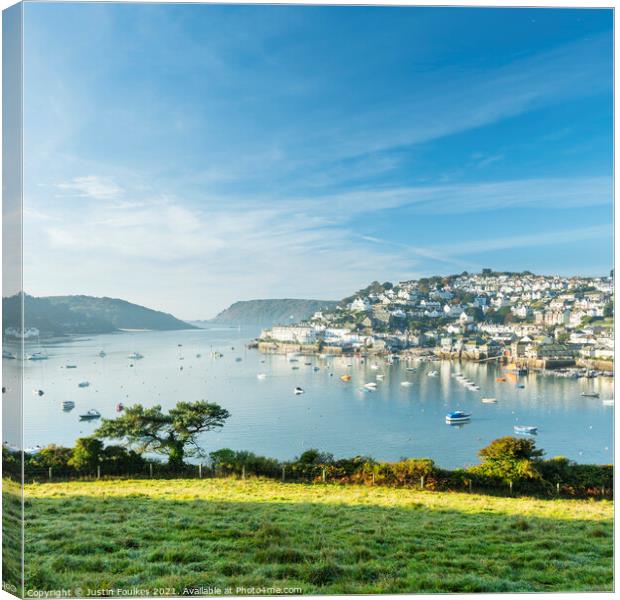 Salcombe, from Snapes Point, South Hams, Devon Canvas Print by Justin Foulkes