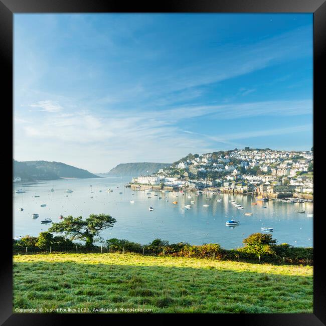 Salcombe, from Snapes Point, South Hams, Devon Framed Print by Justin Foulkes