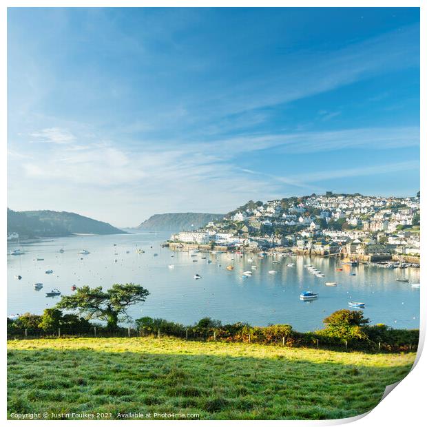 Salcombe, from Snapes Point, South Hams, Devon Print by Justin Foulkes