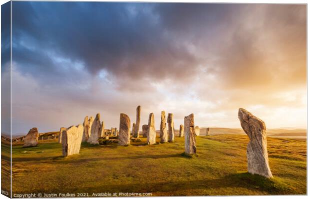 Callanish Standing Stones, Isle of Lewis, Outer Hebrides Canvas Print by Justin Foulkes