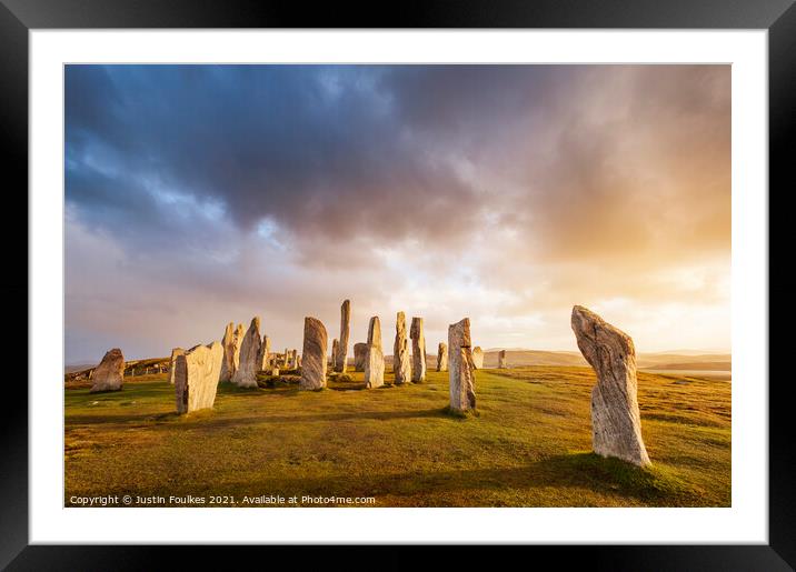 Callanish Standing Stones, Isle of Lewis, Outer Hebrides Framed Mounted Print by Justin Foulkes