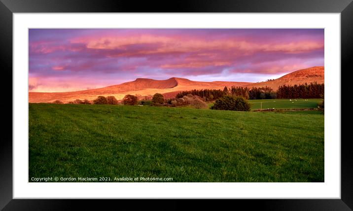 Sunset over Pen y Fan, Brecon Beacons Framed Mounted Print by Gordon Maclaren