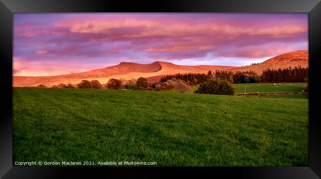 Sunset over Pen y Fan, Brecon Beacons Framed Print by Gordon Maclaren