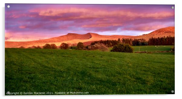 Sunset over Pen y Fan, Brecon Beacons Acrylic by Gordon Maclaren