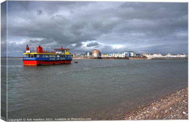 Exmouth Ferry Seascape Canvas Print by Rob Hawkins