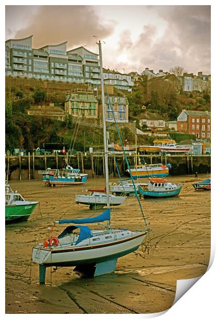 Ifracombe harbour at low tide  Print by graham young
