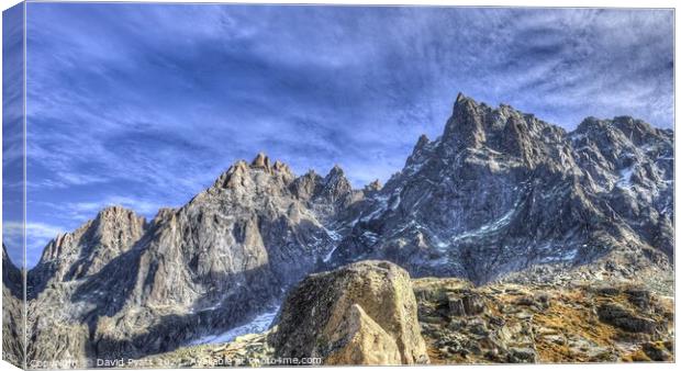  French Alps Chamonix Panorama  Canvas Print by David Pyatt
