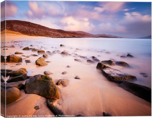 Nisabost, Isle of Harris, Outer Hebrides Canvas Print by Justin Foulkes